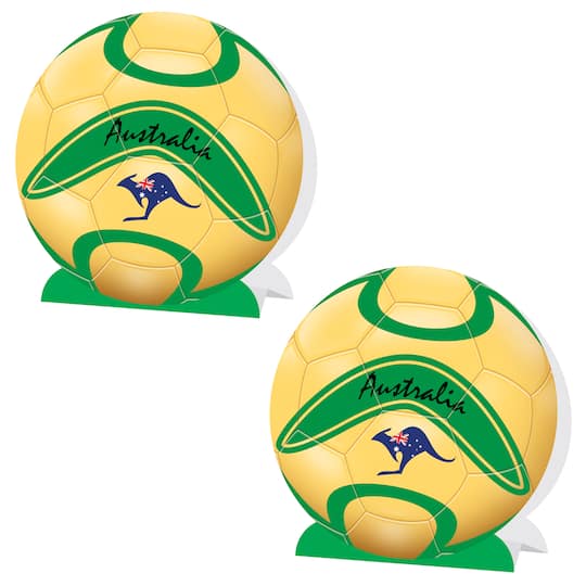 9.25" Australia 3D Soccer Ball Centerpieces, 2ct.